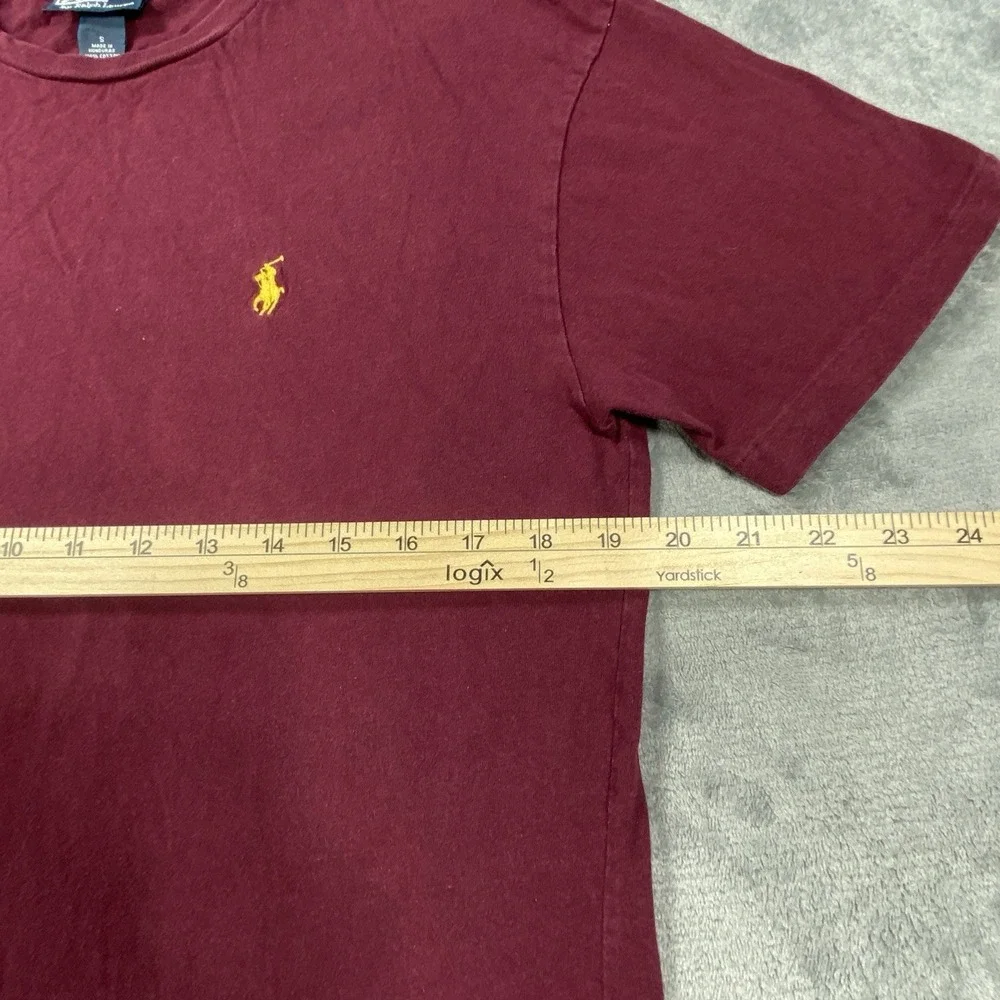 Vintage‎ Polo Ralph Lauren T Shirt Small Mens  Red Wine Casual All Cotton Crew